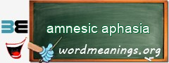 WordMeaning blackboard for amnesic aphasia